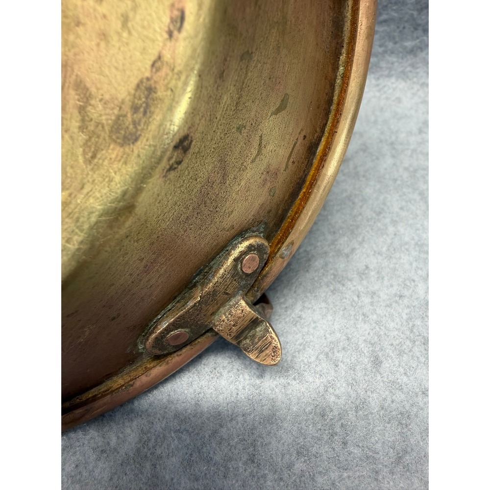 Antique Copper Chamberstick Candle Holder with Push Up Mechanism and Finger Loop - Picture 10 of 13